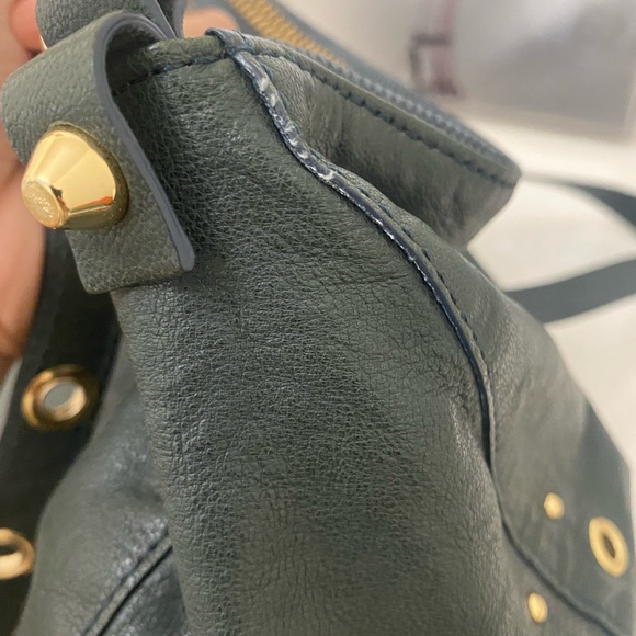 Dark green leather Juicy Couture large shoulder bag with strap - Picture 10 of 14